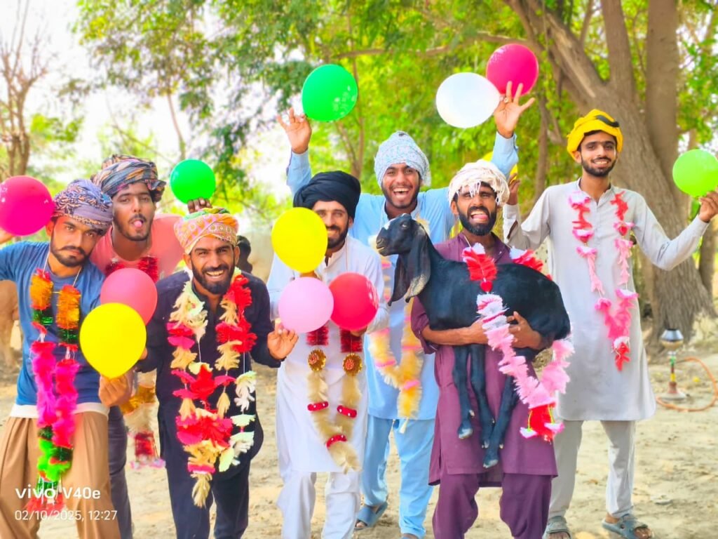 Adorable baby goat featured in funny birthday video with villagers and personalized photo